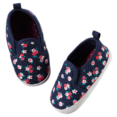 [51579A42] Carter&#039;sFloral Slip-On Crib Shoes