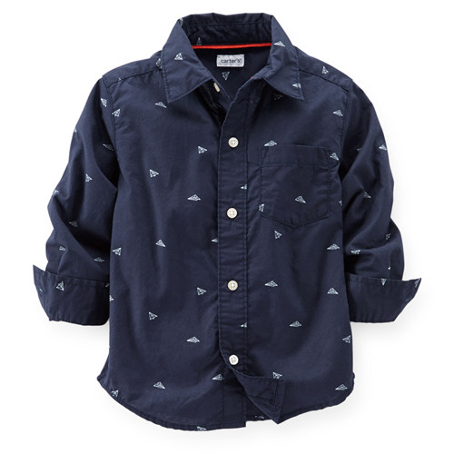 [225B461B233] Carter&#039;sPrinted Button-Front Shirt