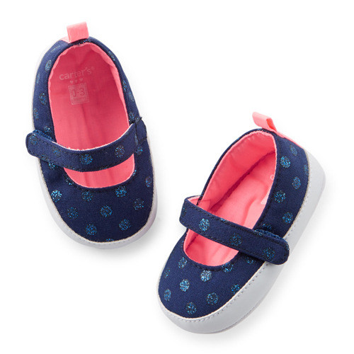 [27402A30] Carter&#039;sGlitter Dot Crib Shoes