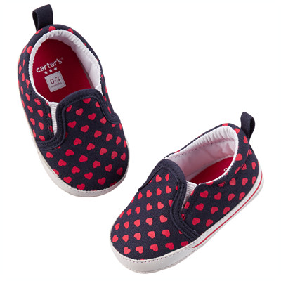 [60172AT] Carter&#039;sHeart Print Slip-On Crib Shoes