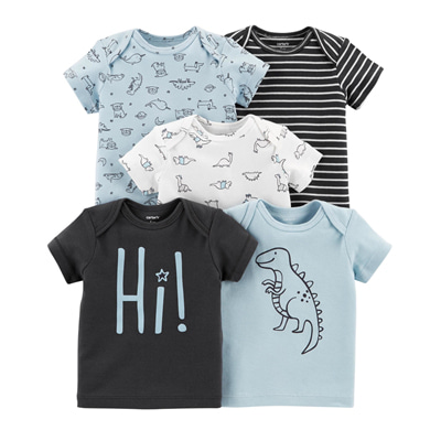[126H606B162] 카터스아기 여름 반팔 티셔츠 5팩(신생아/돌아기/유아)